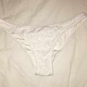 Ruched lace itsy bikini bottom